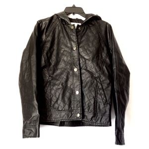 JACK by BB DAKOTA MOTO JACKET BLACK VEGAN LEATHER